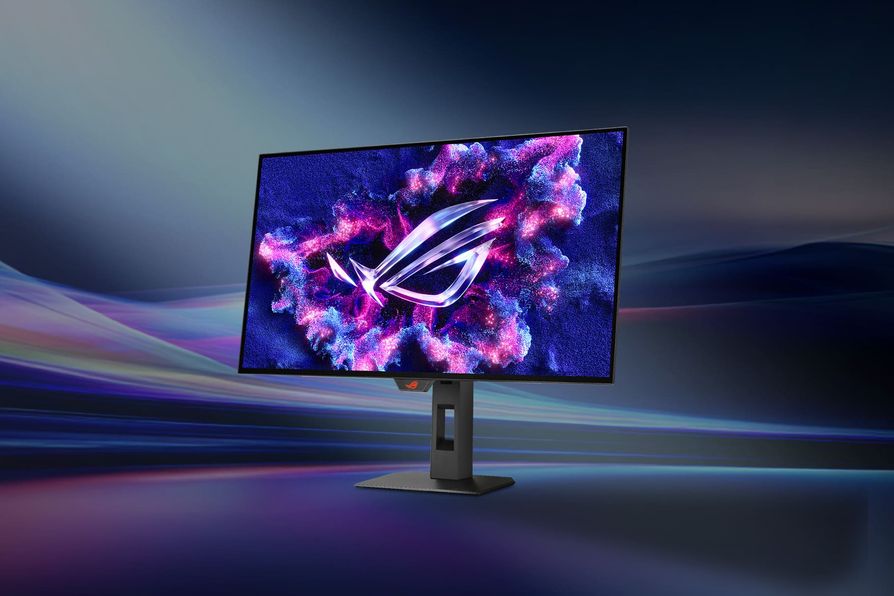 ROG Strix OLED XG27AQWMG，擁有280Hz更新率、0.03ms反應時間；全新精巧底座較前代縮小30，既穩定又能節省空間。